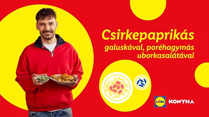 Csirkepaprikás galuskával, póréhagymás uborkasalátával - Lidl receptek Mizsei Janival